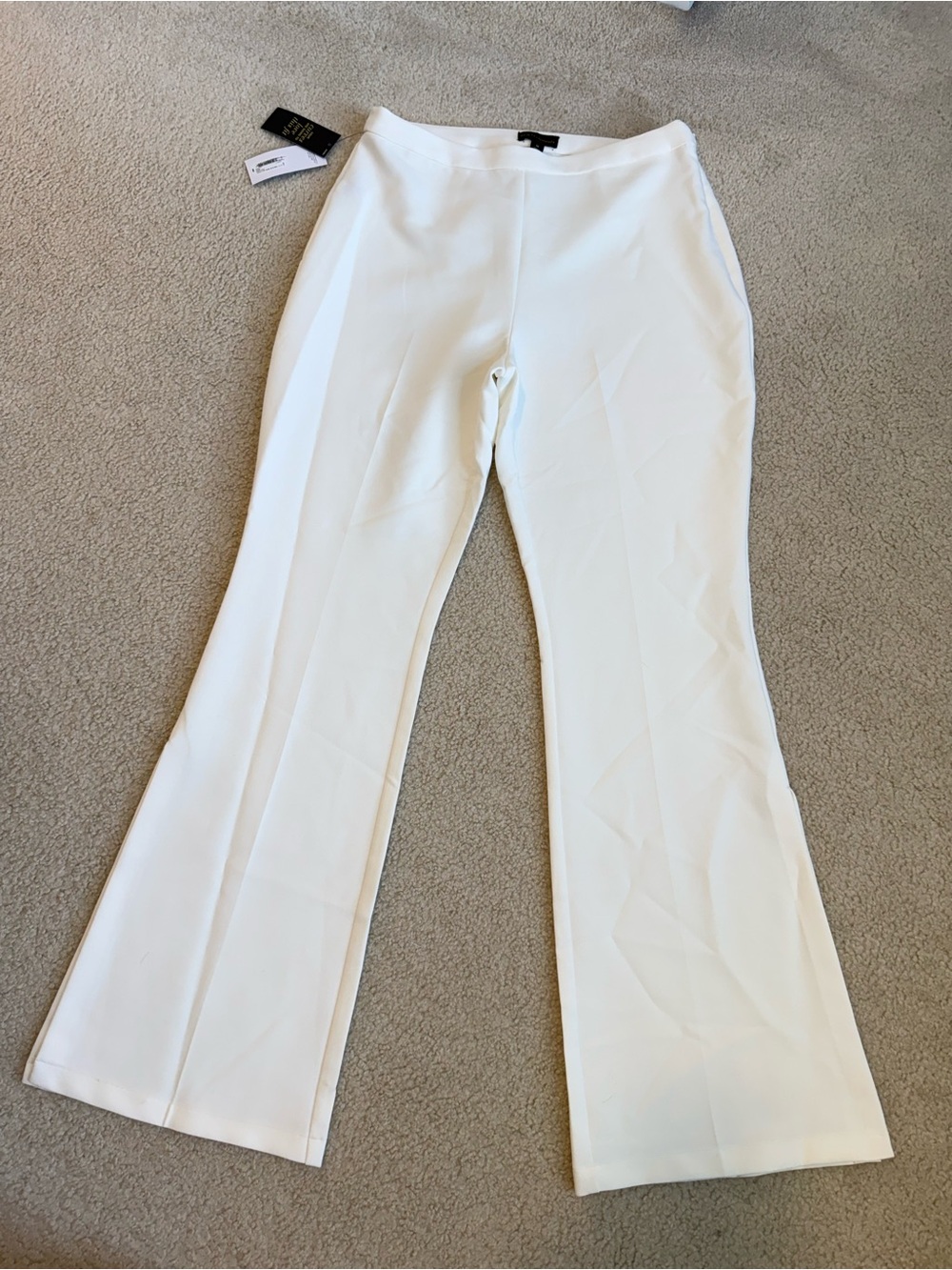 BOLD elements White Flare Pants - Sleek High Waist